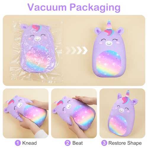 Image of Car Seat Strap Pads Seat Belt Cover Pad Car Pillow for Kids, Cute Seatbelt Pillow Covers for Toddler Boys Girls Travel Head Neck Shoulder Support, Purple Unicorn