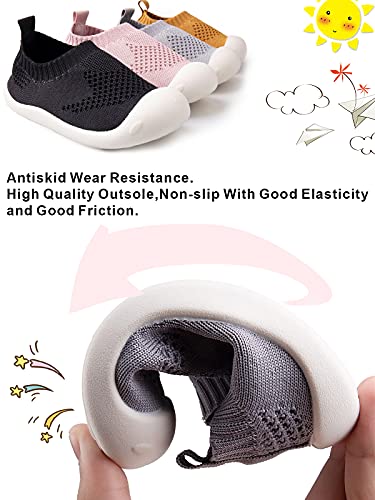 Charrost ZZPR-89884 Baby First-Walking Shoes 1-4 Years Kid Shoes Trainers Toddler Infant Boys Girls Soft Sole Non Slip Cotton Mesh Breathable Lightweight Slip-On Sneakers Outdoor(Pink,4 Toddler) T15 thumb #2