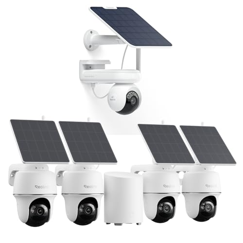 REOLINK Solar Security Cameras Wireless Outdoor System, Argus PT+Home Hub Mini Bundle with Altas PT Ultra, Color Night Vision, Smart Detection, 2.4/5