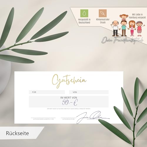 Gutscheine 25er Set als Blankovorlage zum Ausfüllen | für Nagelstudio Friseur Massage Kosmetikstudio | Gutscheinkarte Geschenkgutschein | Gutschein Vorlagen