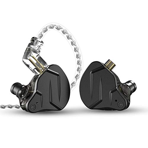 KZ ZSN Pro X Metal Earphones 1BA+1DD Hybrid Technology HiFi Bass Earbuds in Ear Monitor Headphones Sport Noise Cancelling Headset(with mic,Black)