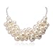 Jane Stone Fashion Statement Bib Sliver Tone Chain Beads Necklace Wedding White Jewelry