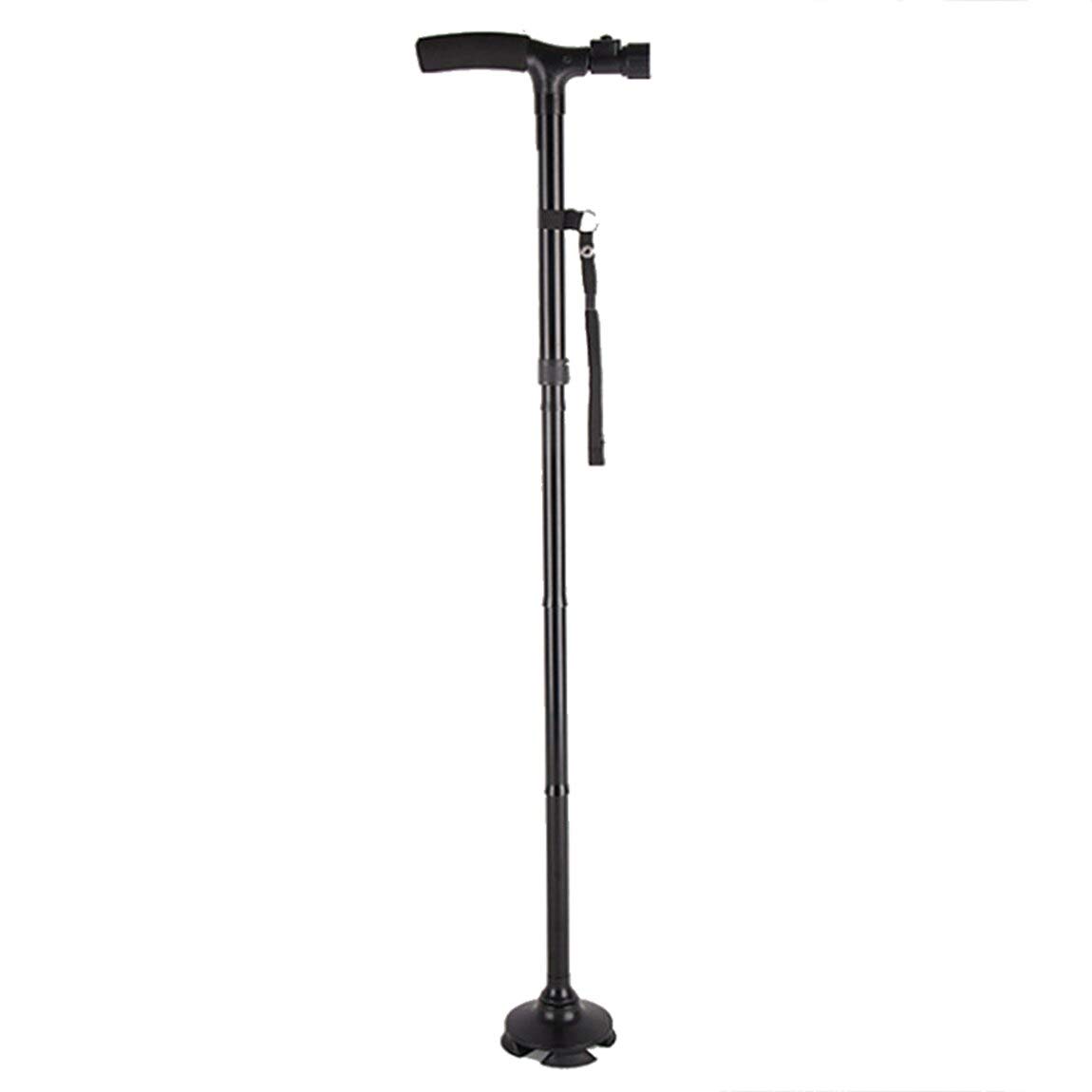Muletas para Ancianos, bastón Plegable, Ajustable, con luz LED, Plegable, de Aluminio, para Hombres, Mujeres, Padres, Madres, con asa de Espuma de Primera Calidad, Correa de muñeca charitable