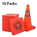 Produktbild Worth Garten 10 Stück Leitkegel Warnleitkegel 45cm Faltbare Pylone Light orange mit 2 Silbergrauen Streifen