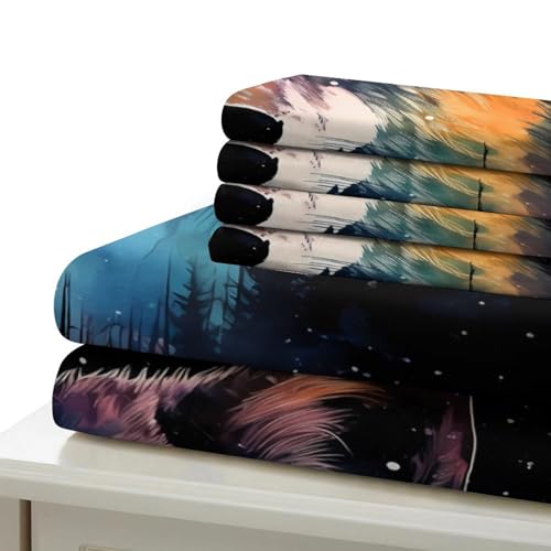 Parure de lit loup microfibre hypoallergique avec fermeture éclair