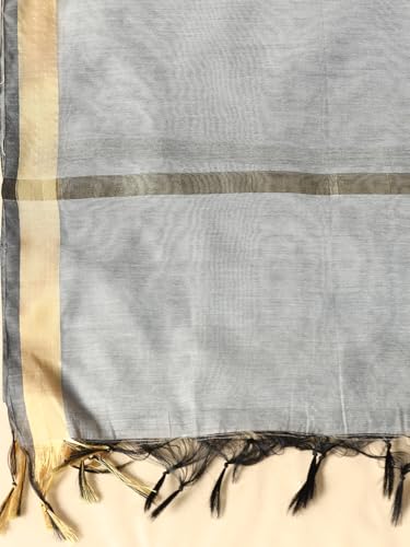 Image of Saanjh Premium Printed Cotton Dupatta with Floral Border|Woven Dupatta /Chunni,Width 1 Meter, Length 2.5 Meter