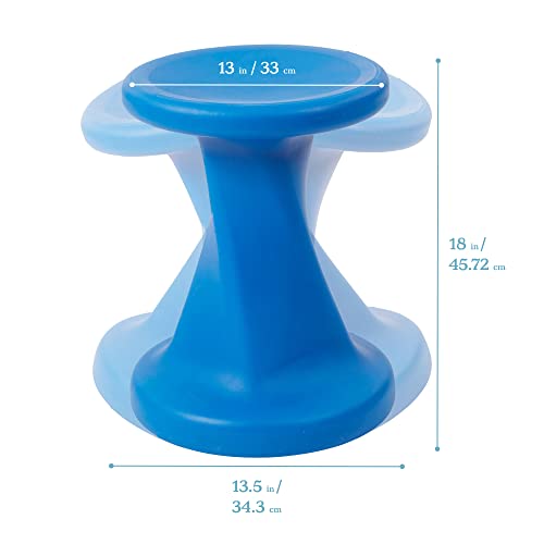 Image of ECR4Kids Twist Active Wobble Stool, 18in Seat Height, Classroom Furniture, Blue