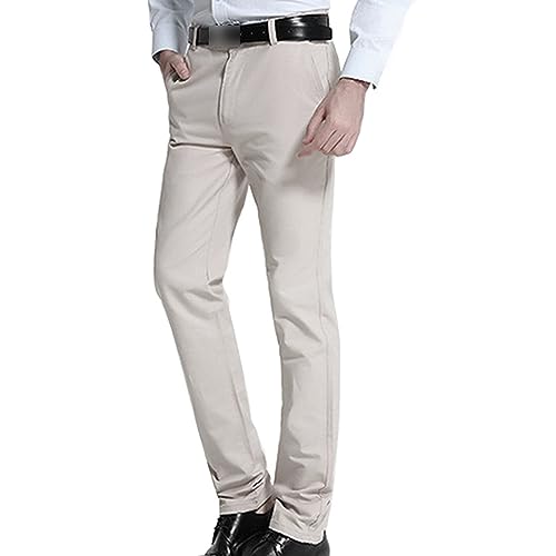 Pantalon classique stretch sans fer avec taille extensible pour homme