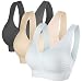Cabales Women's 3-Pack Seamless Wireless Sports Bra with Removable Pads,XXX-Large