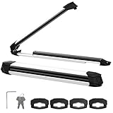 Ski- und Snowboard-Dachträger, Universal-Skiträger, 28'' Passend für 6 Paar Skier/4 Snowboards, mit Anti-Diebstahl-Schloss, Passend für Square/Round/Aero/Oval Cross Bars, Silber