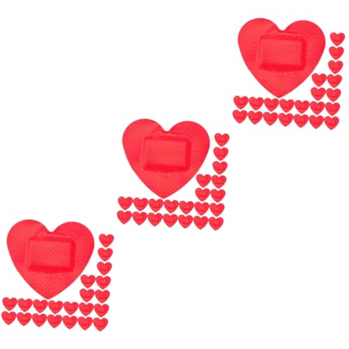 Vendajes para niños impermeables BESPORTBLE con diseño de corazón rojo pack de 90 hojas