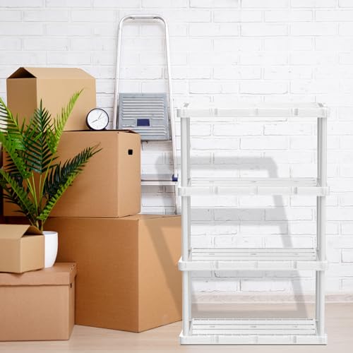 Gracious Living Knect-A-Shelf 4-Shelf Plastic Storage Unit & Rack, White - image 7