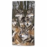 HGOD DESIGNS Wolf Hand Towels Groups of Wolfs Wild Animal Design Soft Hand Towel for Bathroom Kitchen Yoga Gym Decorative Towels 15'X30'