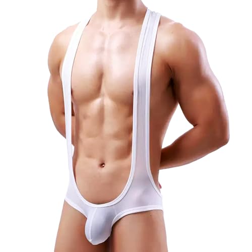 Men's bodysuits underwear sexy ice silk shapewear triangle pants2