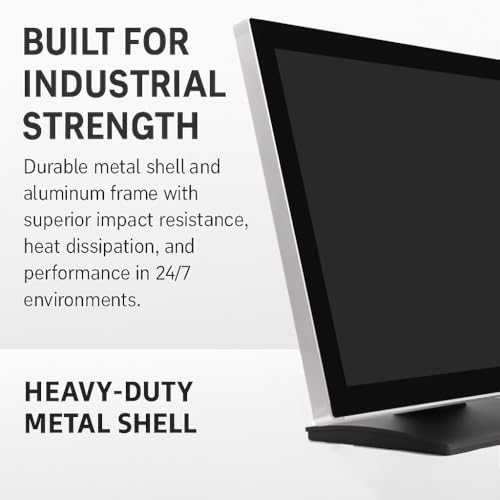 Image of ANGEL POS 23.6 inch Commercial Grade Metal Housing Capacitive LED Capacitive Multi-Touch HDMI VGA Monitor 16:9 Display 1920 x1080, Splash Proof Touchscreen, Industrial, Office, Retail, Restaurant