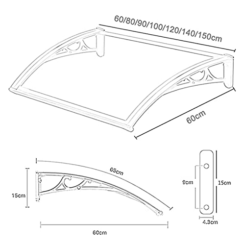 Auvent de porte en polycarbonate protégeant votre entrée de la pluie - 7