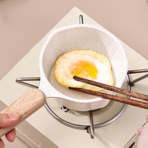 Olla pequeña de aluminio antiadherente con tapa clara y vertedor dual para cocina de hogar 7