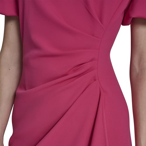 Image of DKNY Women's Short Sleeve Boat Neck Side Ruched Dress