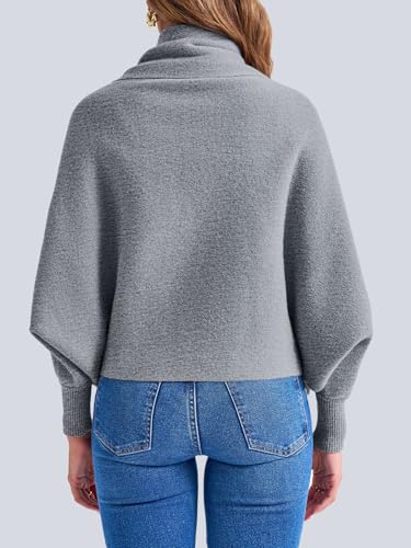 Image of Saodimallsu Womens Open Front Cardigan Batwing Long Sleeve Shawl Chunky Knit Loose Fall Poncho Sweater Coats