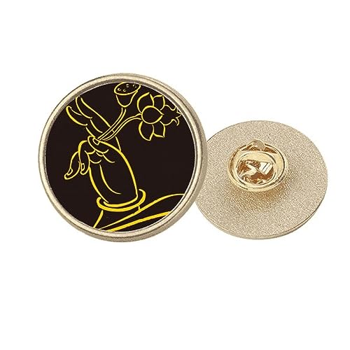 Broche lotus dorée ronde taille M pour sublimer un manteau terne