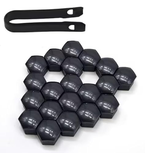 BHSTTNIXP 20 PCS Black 17mm Wheel Nut Covers with 1 PCS Removal Tool,Wheel Bolt and Nut Covers for Car Accessories,Plastic Shell Nuts Protection Cap Car Parts