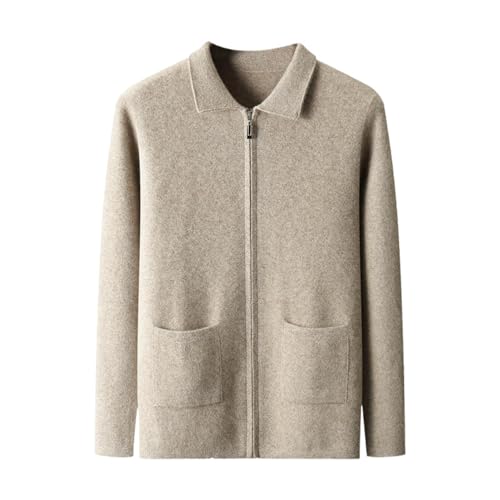 Jersey de punto de cachemira para hombre de manga larga color liso invierno y otoño
