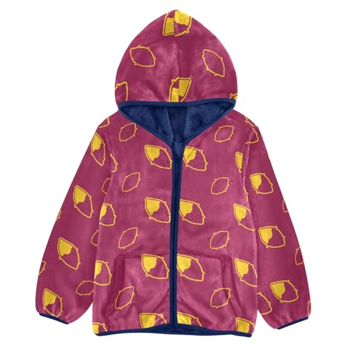 Roasted Sweet Potato Girls Fleece Jacket Girls Fall Jacket Girls Zip Up Hoodie Girls Sherpa Jacket 2-10T