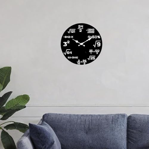 Horloge mathématique sans tic-tac ronde et design 30 cm