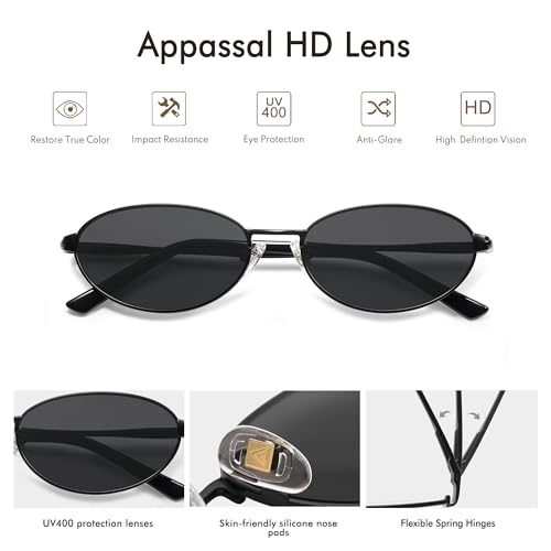 Retro Oval Sunglasses for Women Mens with Spring Hinge Sunnies AP3696