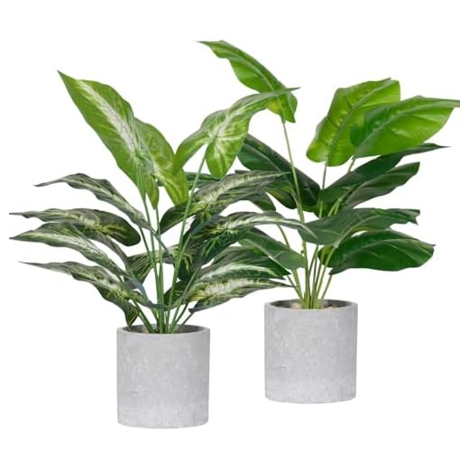 Der Rose 2 Pack Fake Plants Artificial Potted Faux Plants for Office Desk Home Farmhouse Decor