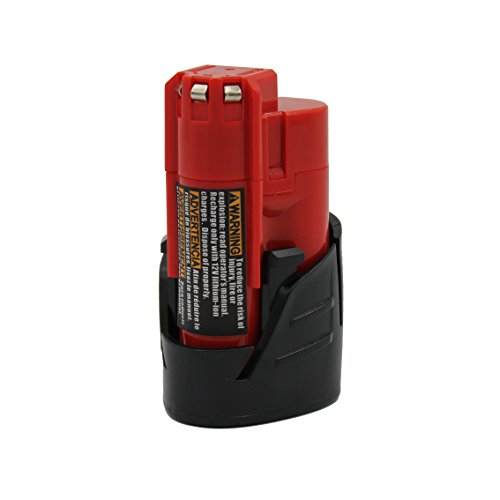 Kinon Reemplazo Herramienta Eléctrica BaterÃa 2-Piezas 12V 1.5Ah Li-Ion para Milwaukee Taladro Inalámbrico Destornillador M12, 48-11-2401, 48-11-2402, C12 B, C12 Bx - Imagen 5