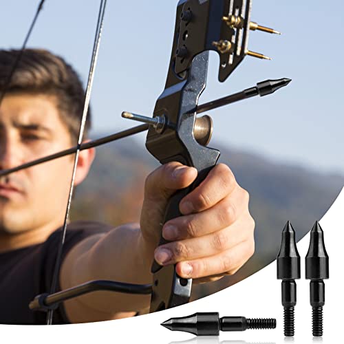 Jiakai 24 Piece Black Screw-In Archery Bullet Points Arrow For Field Target Practice Shooting,100 Grain Each #TOP4