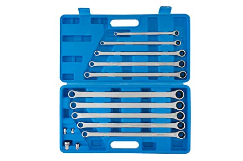 Blue Spot Tools 04307 Lot de 10 clés à cliquet métriques professionnelles extra longues et adaptateurs (8-19 mm)