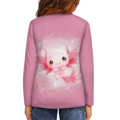 Image of Girls Long Sleeve Shirts Casual Crewneck Soft T-shirts for Girls 3-16 Years Old