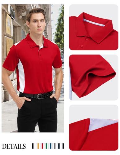 Corna Men's Big and Tall Golf Polo Shirts Moisture Wicking Performance Dry Fit Collared Shirts for Men L-6XL2