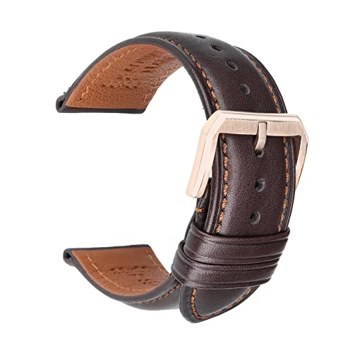 Lederarmband Weiche Material Armbandband 18mm-24mm Uhr Armband mit Edelstahl Pin Schnalle, 22mm Cover