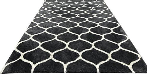 Image of Carpet for Living Room 5X7 FEET Modern Soft Shaggy Carpet Thick, Fluffy & 2 inch Pile Shag Rug for Your Kids Room, Bedroom & Livingroom (Gray White)
