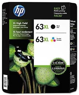 HHB Original 63XL Inkjet Cartridge - Black & Tri-Color Combo Pack, High Yield
