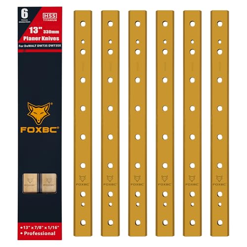 FOXBC 13 Inch OEM Titanium Planer Blades Replacement for DeWalt DW735 DW735X Planer Replace DW7352-2 2 Set with 6 Knives