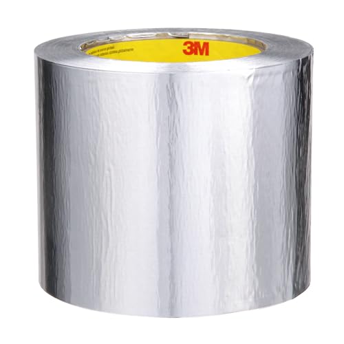 Image of 3M Aluminum Foil Tape 425, 6 in x 60 yd 4.6 mil, Silver (Pack of 2), Thermally Conductive Tape, Resistant to Chemicals, Dead Soft Aluminum Foil Backing