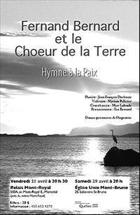 Hymne à la paix [Audio CD] Fernad Bernard et le Choeur de la Terre