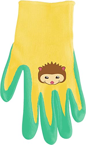 Spontex Gartenzwerg Handschuhe, Gartenhandschuhe für Kinder, ideal für das Spielen und Arbeiten im Garten, mit Nitrilbeschichtung, Farbe nicht frei wählbar, 1 Paar, 7-8 Jahre