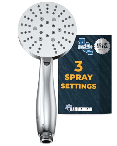 HammerHead Showers® Solid METAL 3-Spray Hand Held...