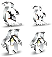 Penguin Cookie Cutter Set for Baking - 4 Piece - Animal Penguin Shaped Cookie Cutters Small Biscu...