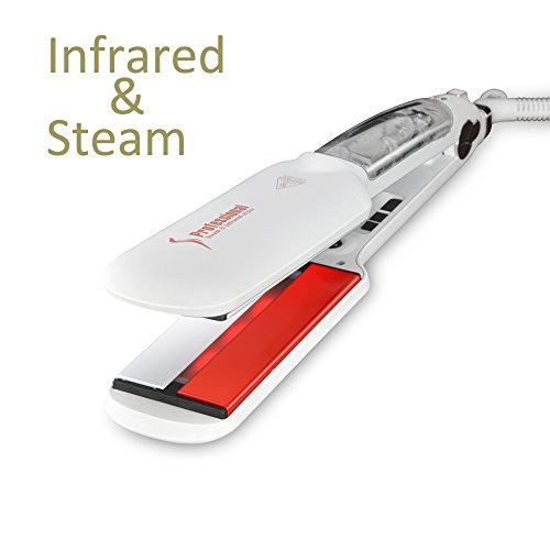 Amazon.com: Infrarrojos y vapor alisadores para el cabello, vapor  profesional plancha de pelo con placas de cerámica y turmalina 2 inch de  ancho temperatura de infrarrojos para todo tipo de cabello, apagado