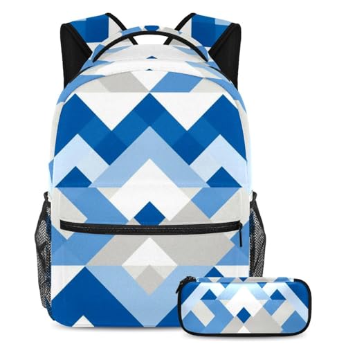 Cartable imprimé drapeau israélien bleu grand sac à dos mixte ados avec trousse