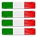 Biomar Labs® 4 x Aufkleber 3D Gel Silikon Stickers Italy Flag Italien Flagge Fahne Autoaufkleber F 13