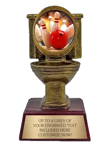 Worst Bowler Trophy Award Funny Bowling Trophies with Personalized Engraved Plate - Customize Now with Your Engraving - 6” Tall with Trophy Plate Included