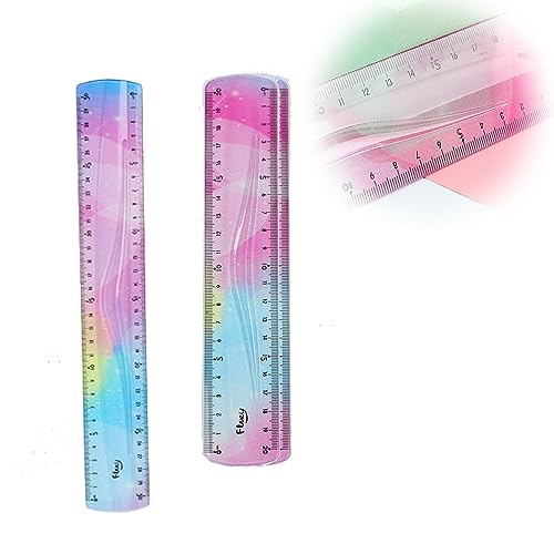 LJFEA Juego de reglas flexibles de 2 piezas Regla de plástico de colores de 30 cm 20cm Irrompible Regla blanda Regla plana plegable Regla métrica Recta para la escuela Aula Niños y adultos