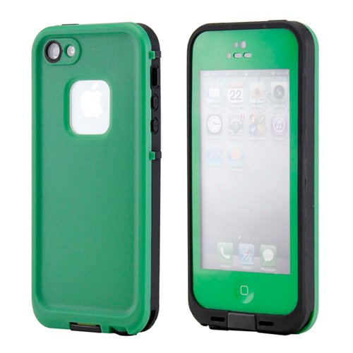 GEARONIC Waterproof Shockproof Full Body Skin Case Cover Pouch for iPhone 5, Multi Purpose Protective Skin for water, shock, snow, dirt - Green